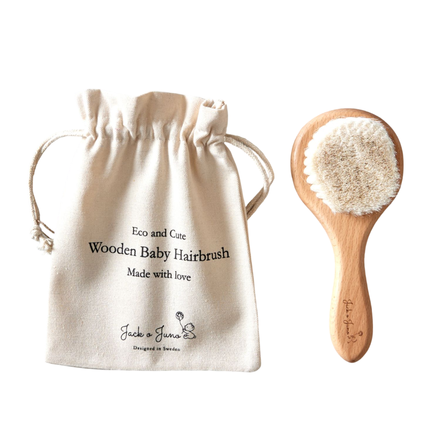 Jack o Juno Wooden Baby Hairbrush 1 st
