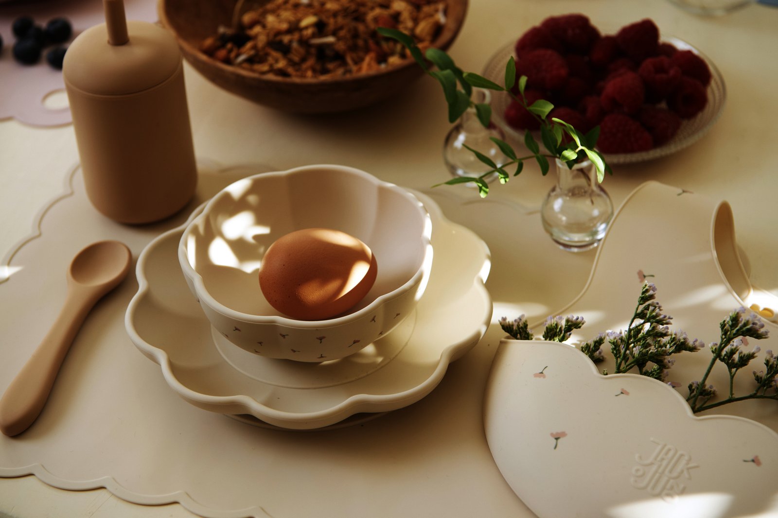 Jack o Juno Poppy in Bloom Bowl & Spoon Set