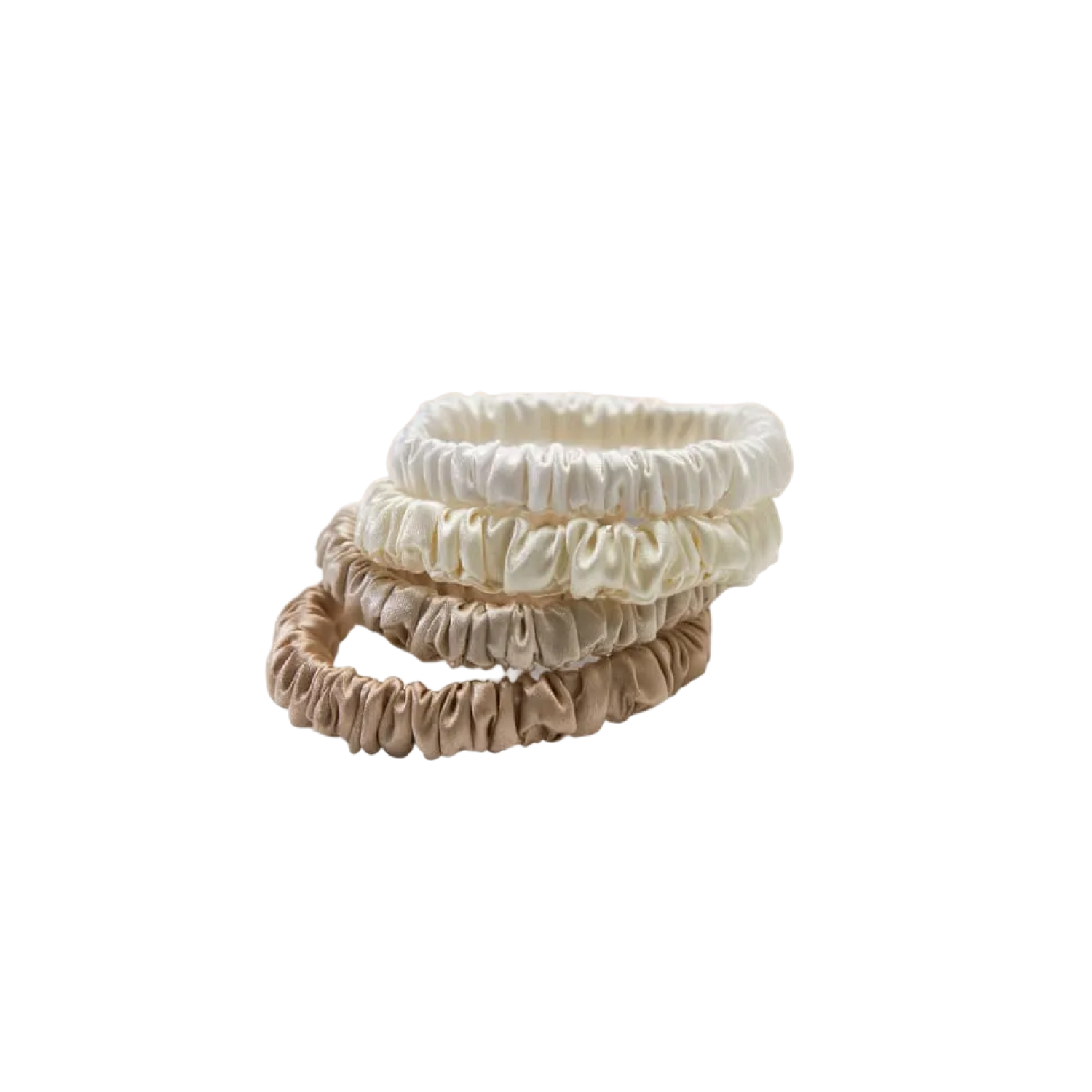 Lenoites Mulberry Silk Skinny Scrunchies 4 st