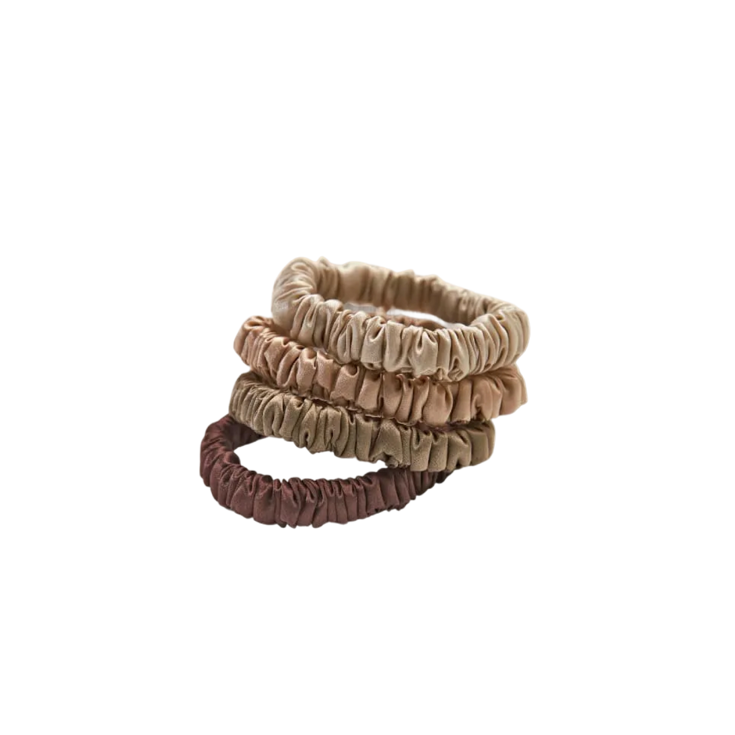 Lenoites Mulberry Silk Skinny Scrunchies 4 st
