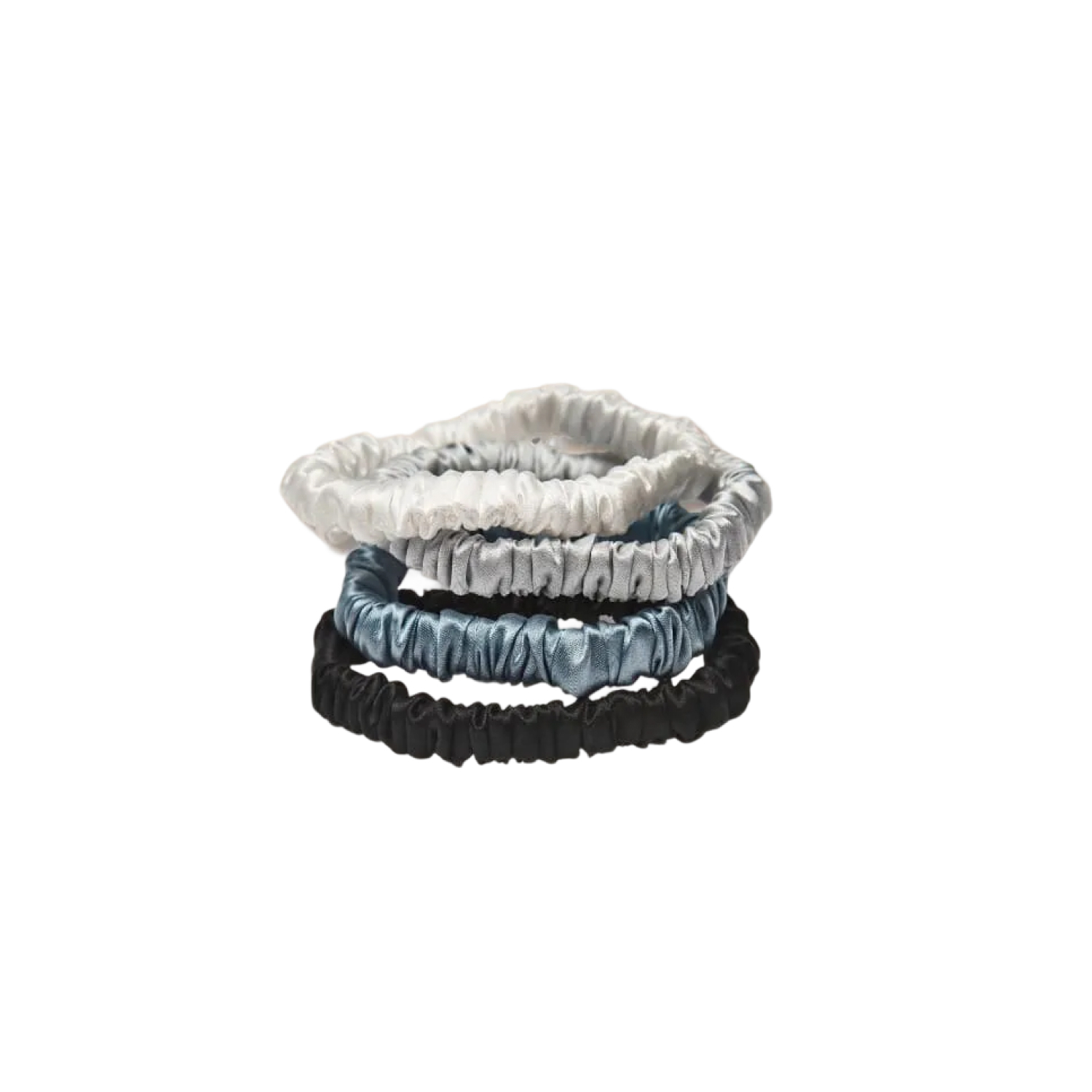 Lenoites Mulberry Silk Skinny Scrunchies 4 st