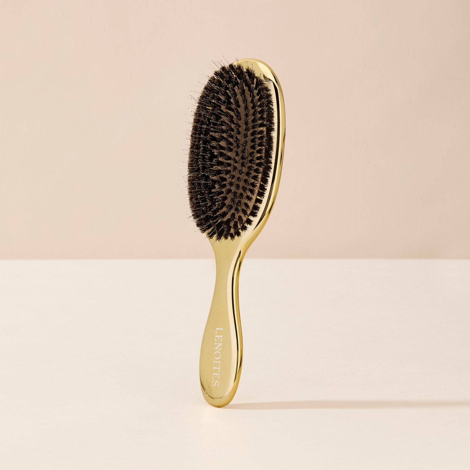 LENOITES Wild Boar Hair Brush + Cleaning Tool Gold 1 st