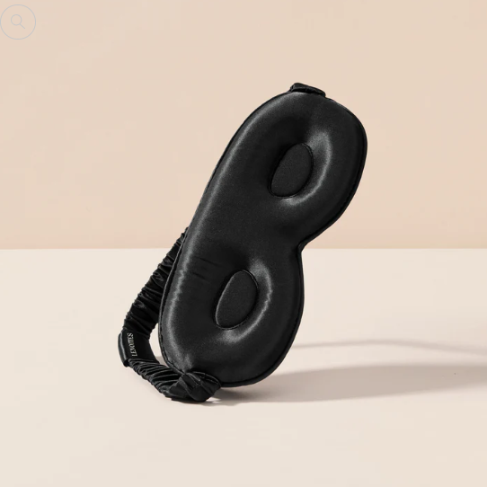 Lenoites Mulberry Silk Contour Sleep Mask Black