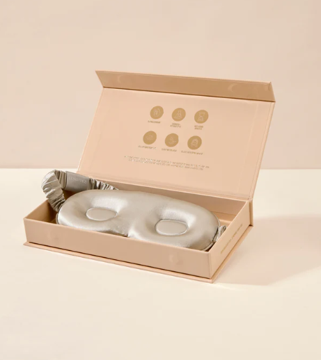 Lenoites Mulberry Silk Contour Sleep Mask Greige