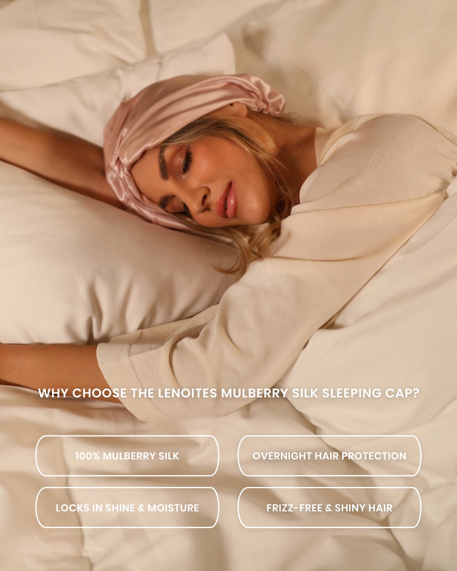 Lenoites Mulberry Silk Sleeping Cap