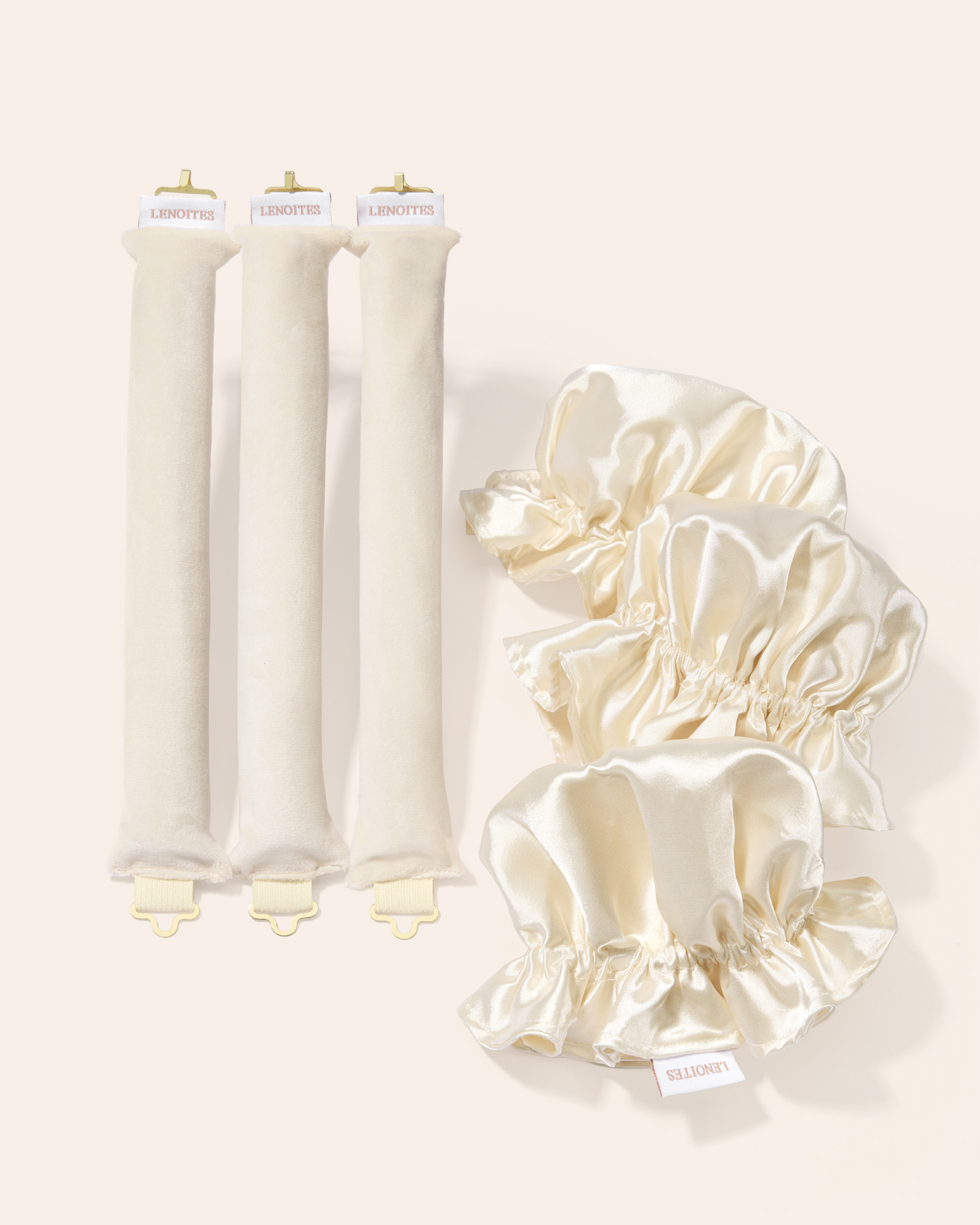 Lenoites Heatless Curl Rods with Caps 3-Pack 3 st