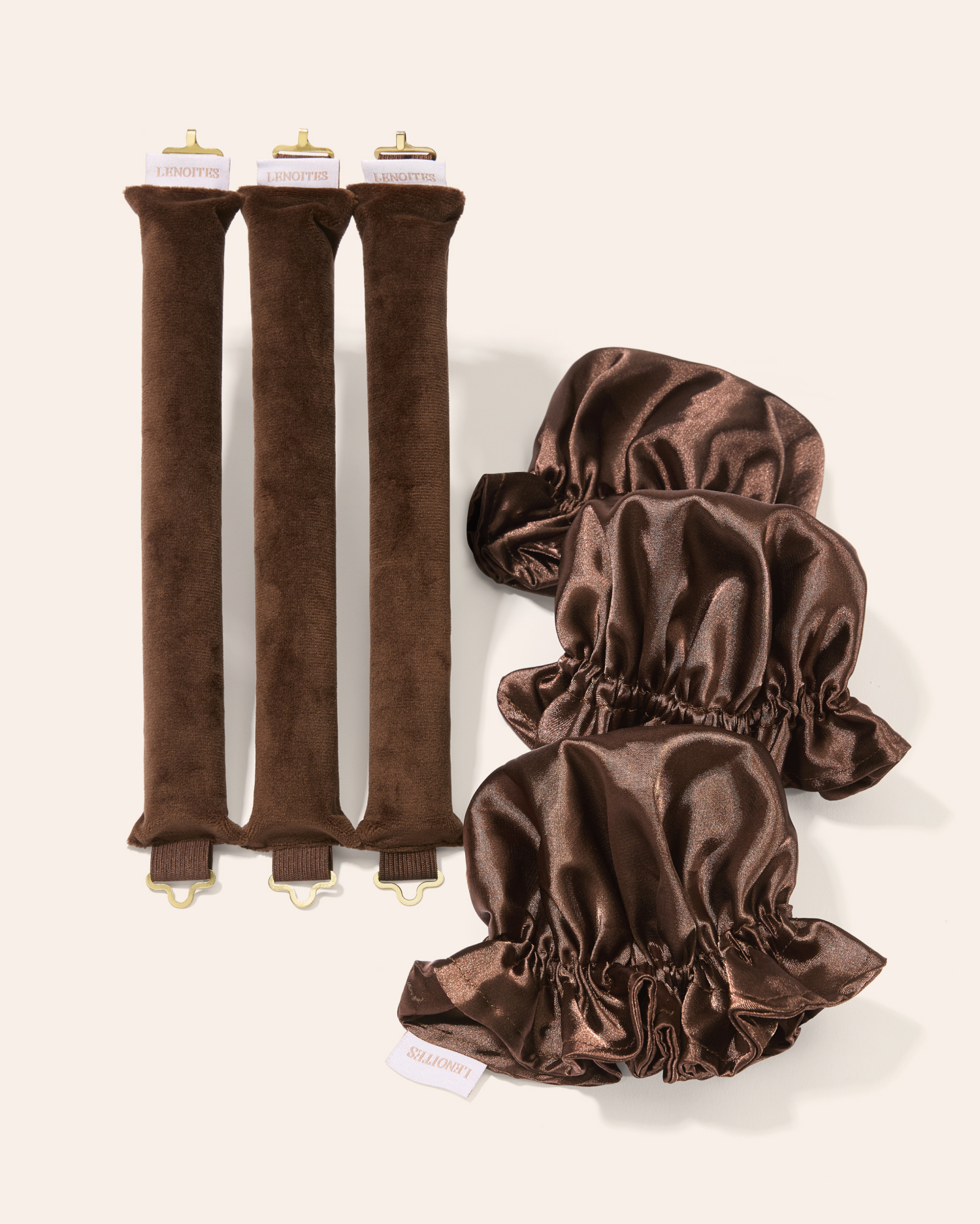Lenoites Heatless Curl Rods with Caps 3-Pack 3 st