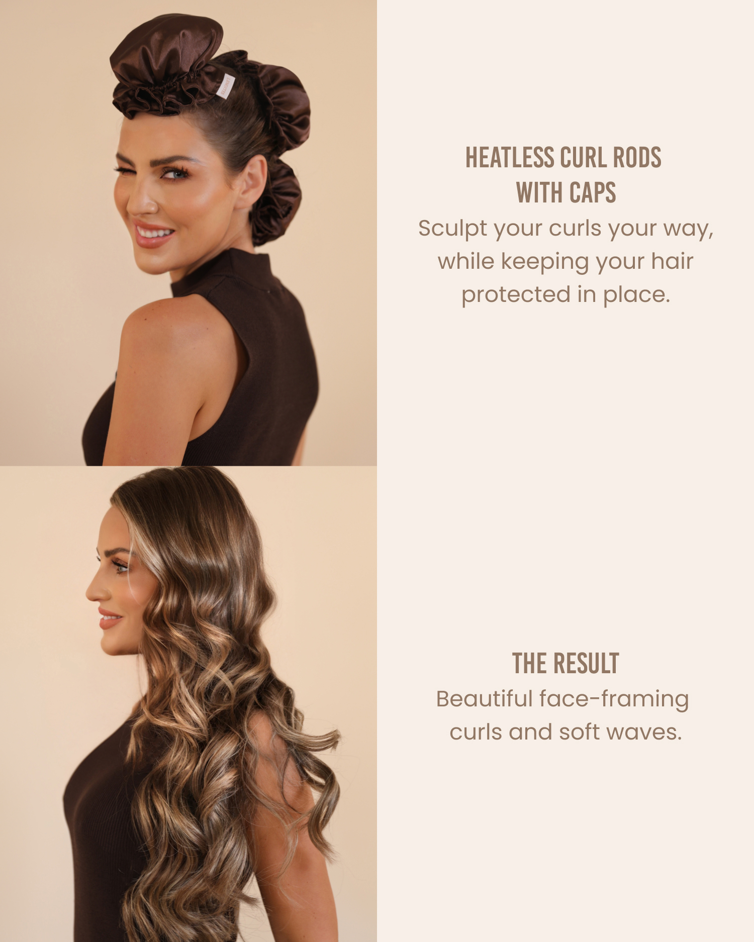 Lenoites Heatless Curl Rods with Caps 3 st