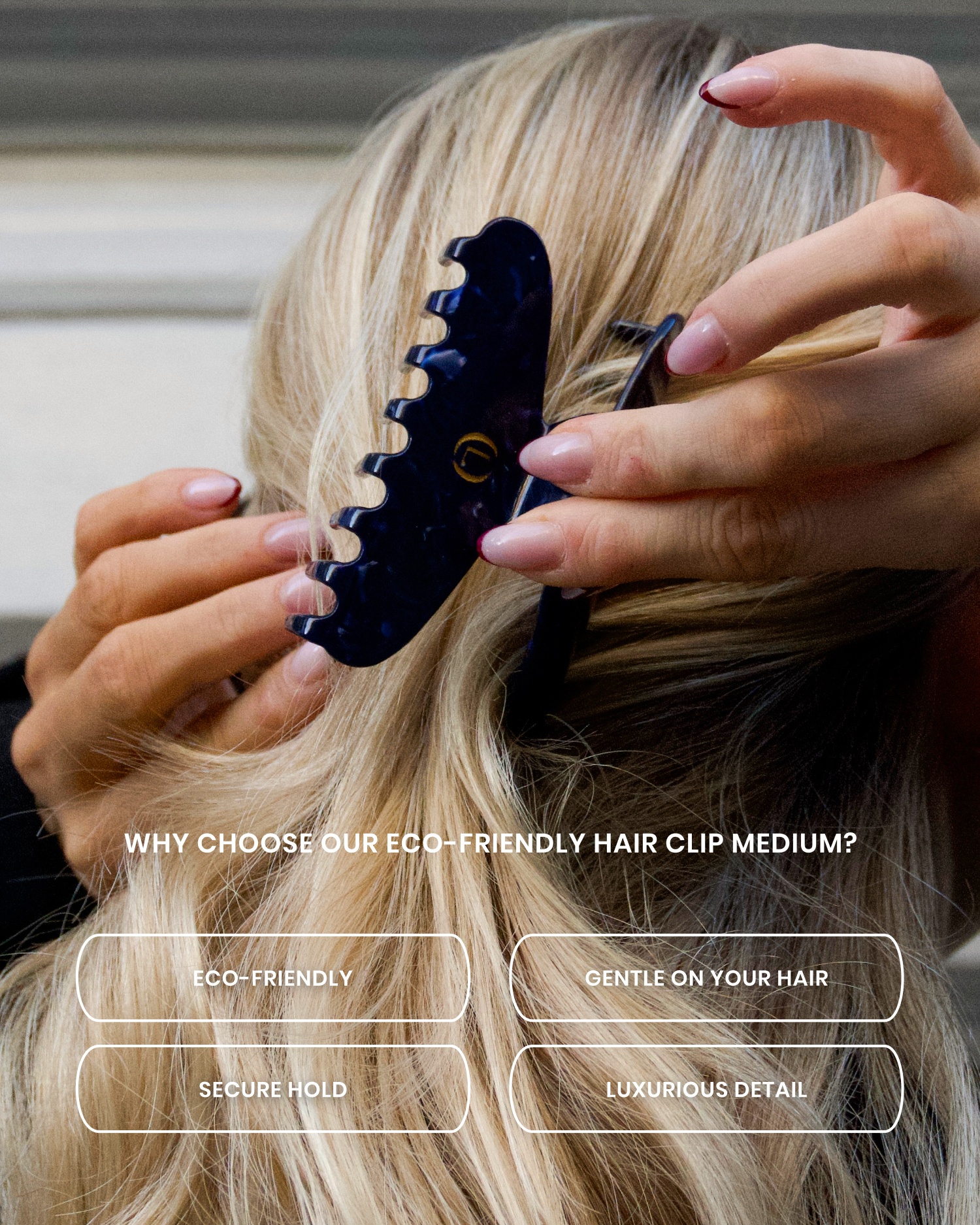 Lenoites Eco-Friendly Claw Clip Medium Midnight Blue