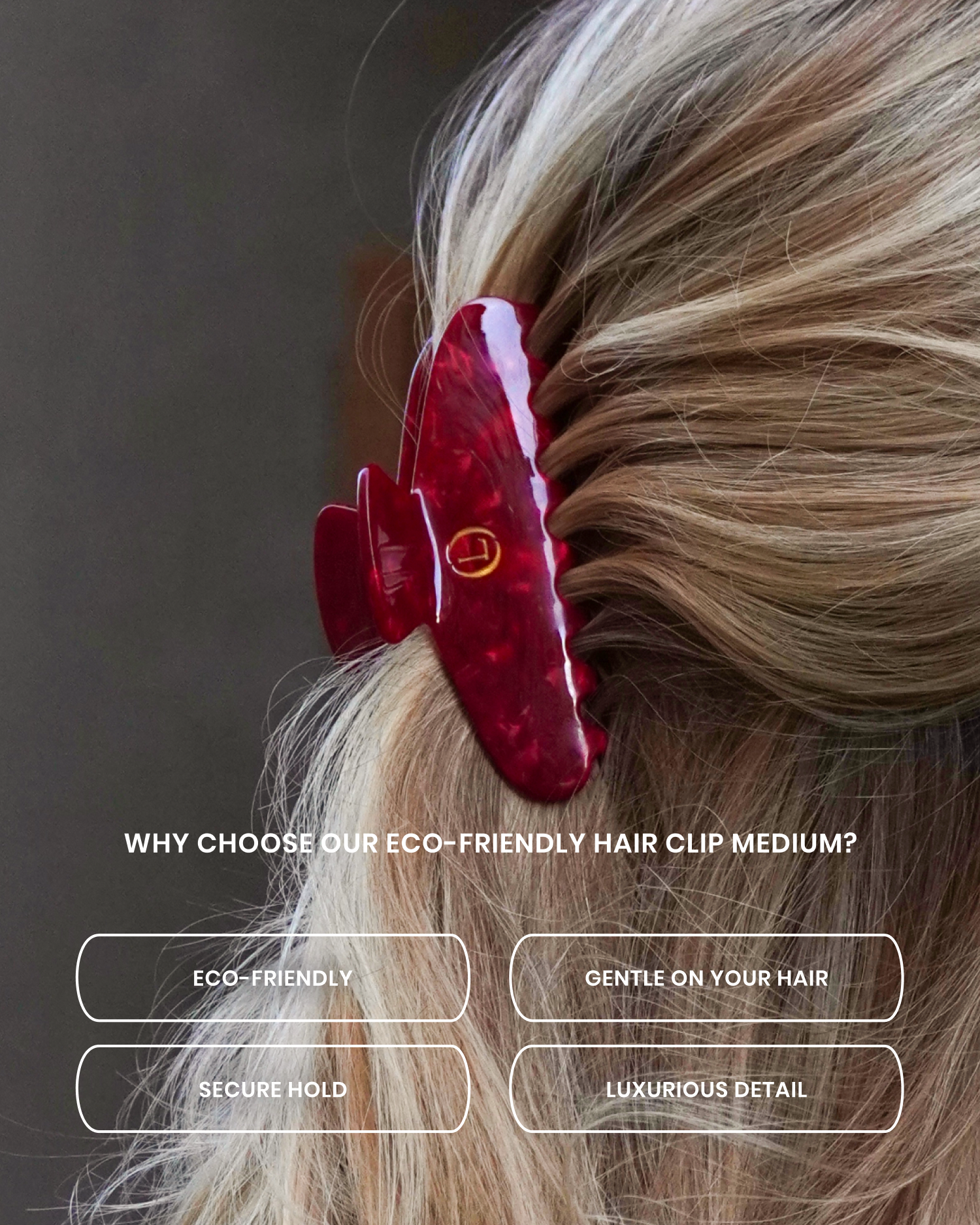 Lenoites Eco-Friendly Claw Clip Medium Red Desire