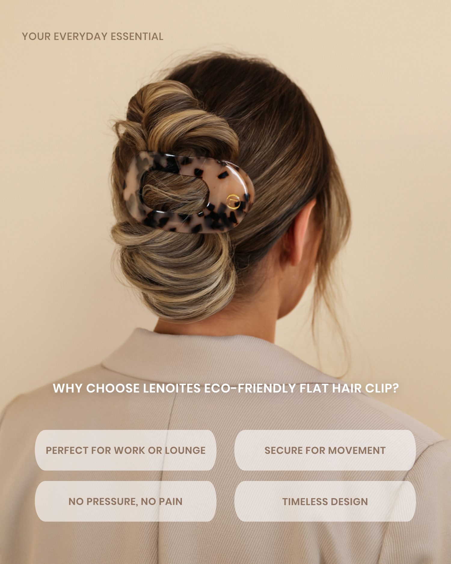 Lenoites Eco-Friendly Flat Hair Clip Nude Leopard
