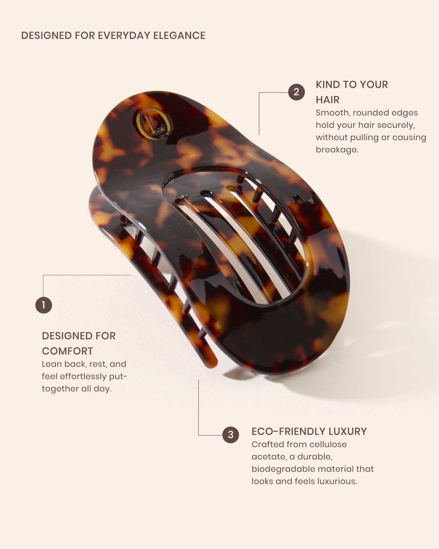 Lenoites Eco Friendly Flat Hair Clip Bronze Leopard