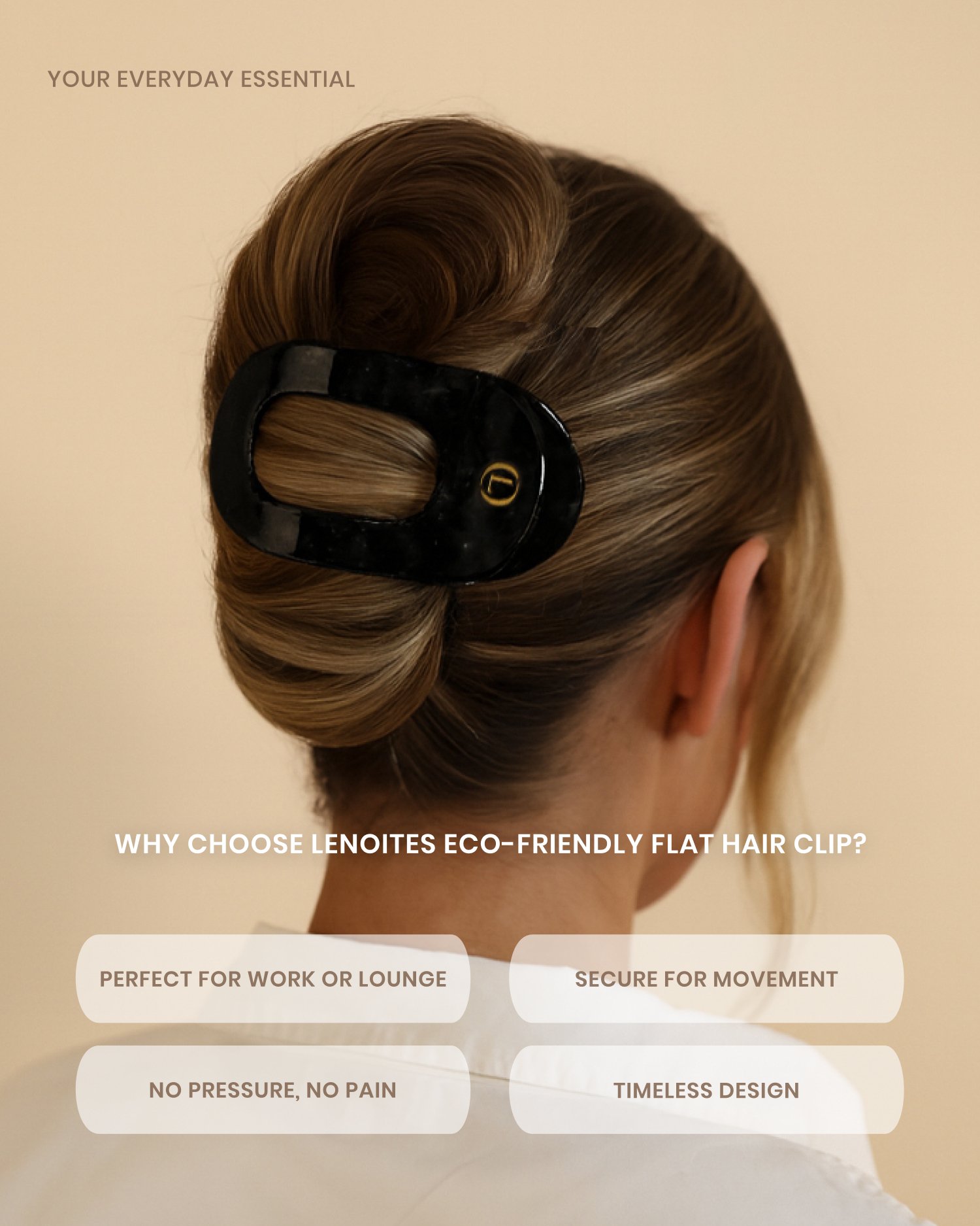 Lenoites Eco Friendly Flat Hair Clip Space Black