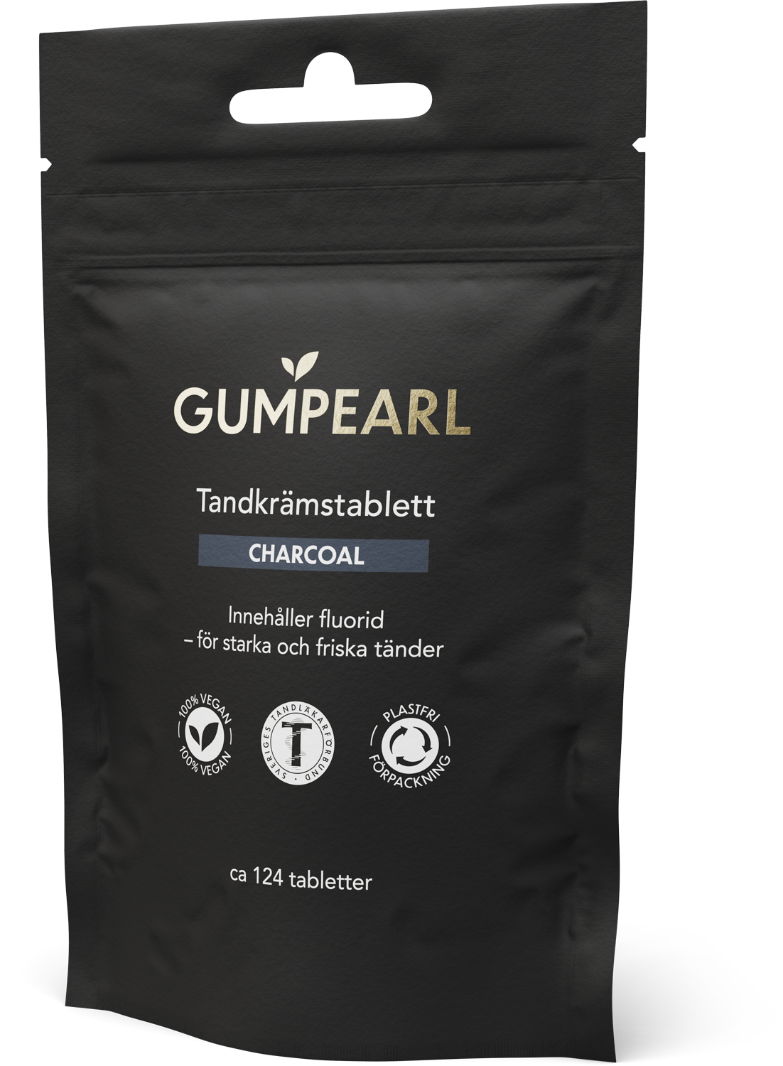 GUMPEARL Charcoal Tandkrämstablett Refill 124 st