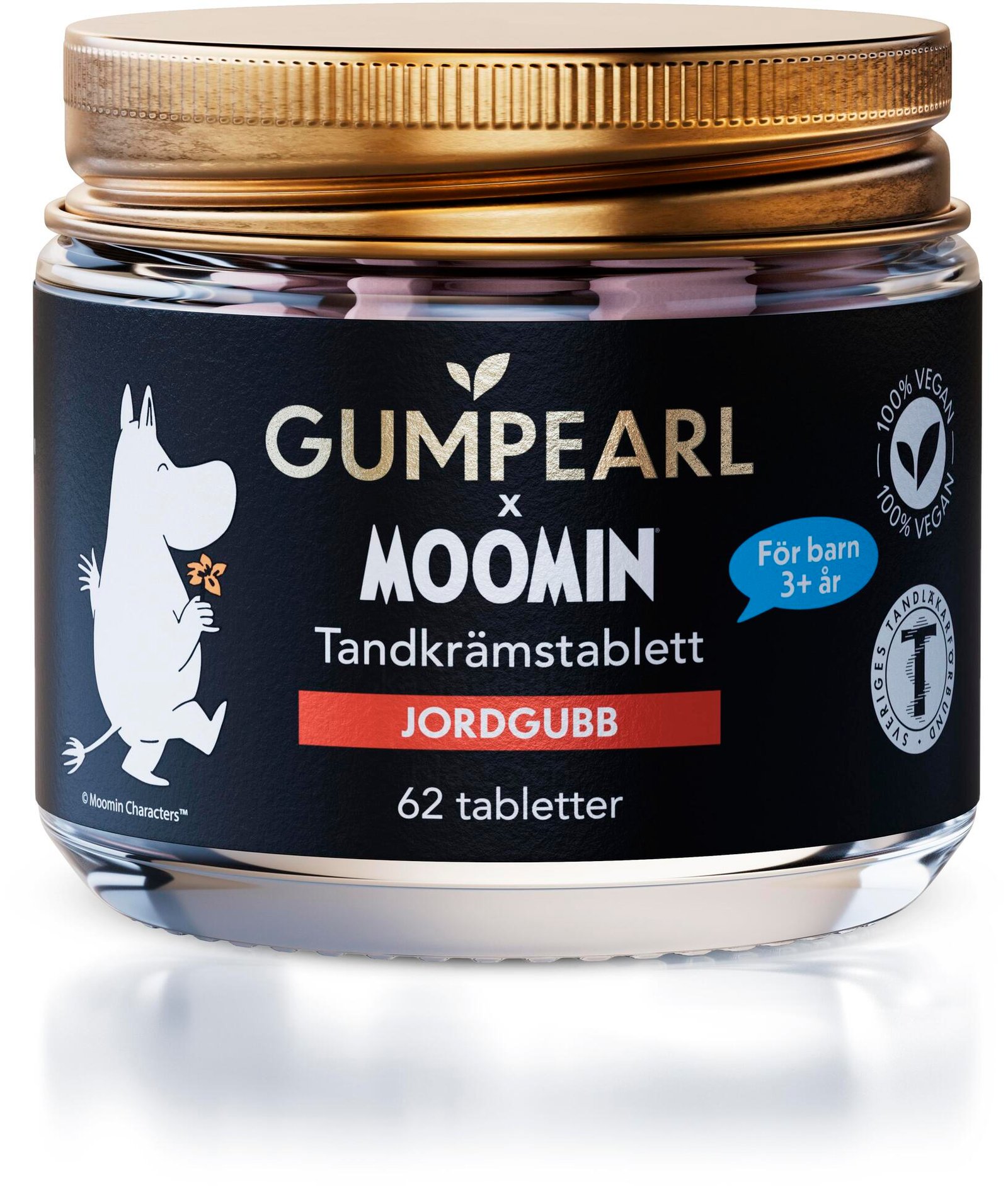 Gumpearl x Moomin Jordgubb Tandkrämstablett 62 st