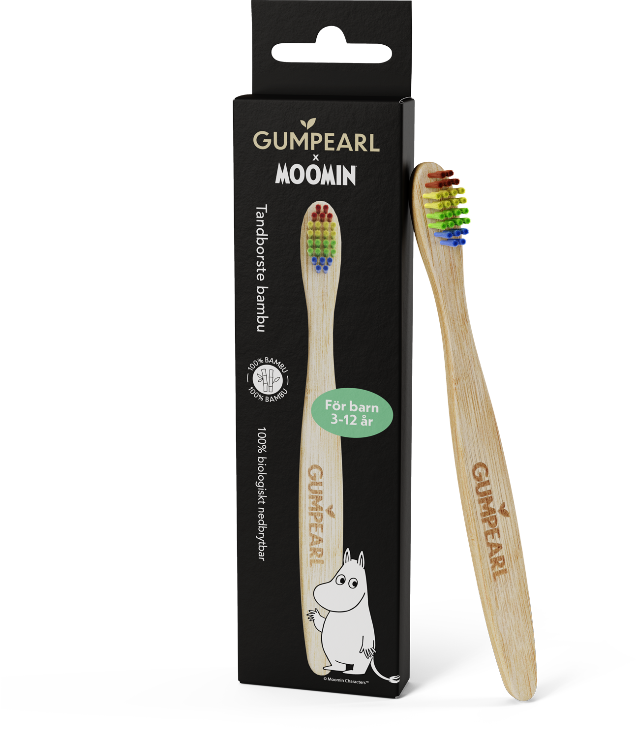 Gumpearl x Moomin Tandborste Bambu Barn 1 st