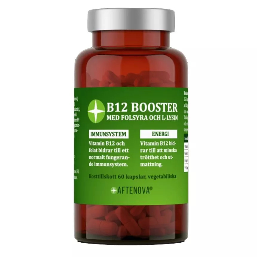 AfteNova B12 Booster Folsyra & L-Lysin 60 kapslar