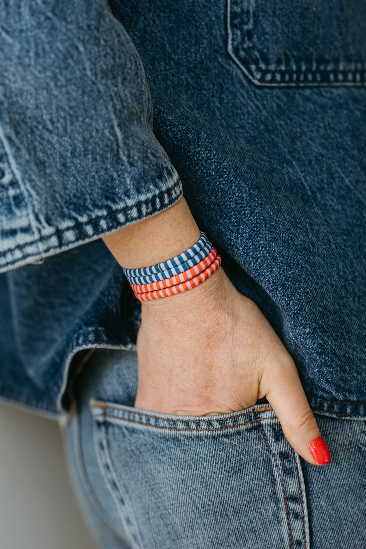 ByBarb Hårsnoddar Mixade Randigt Mönster 8 st