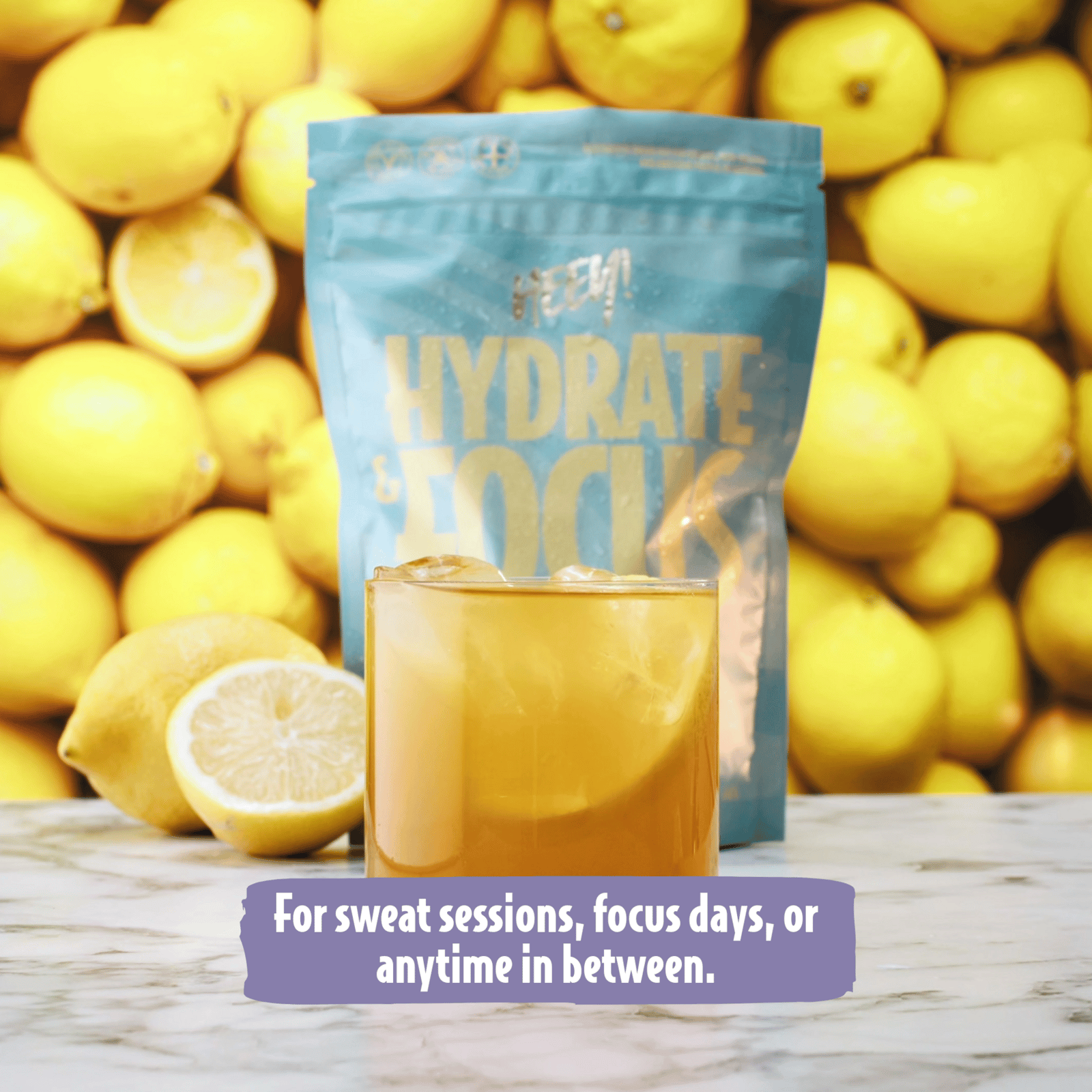 Heey! Hydrate & Focus Elektrolyter + Lions Mane Lemon 240g