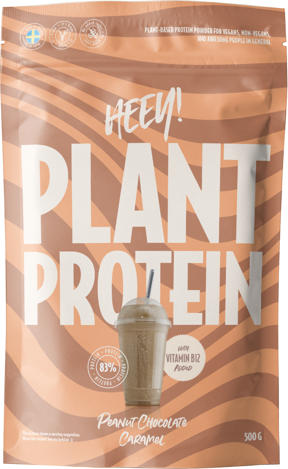 Heey! Veganskt Protein Jordnöt Choklad Karamell 500g