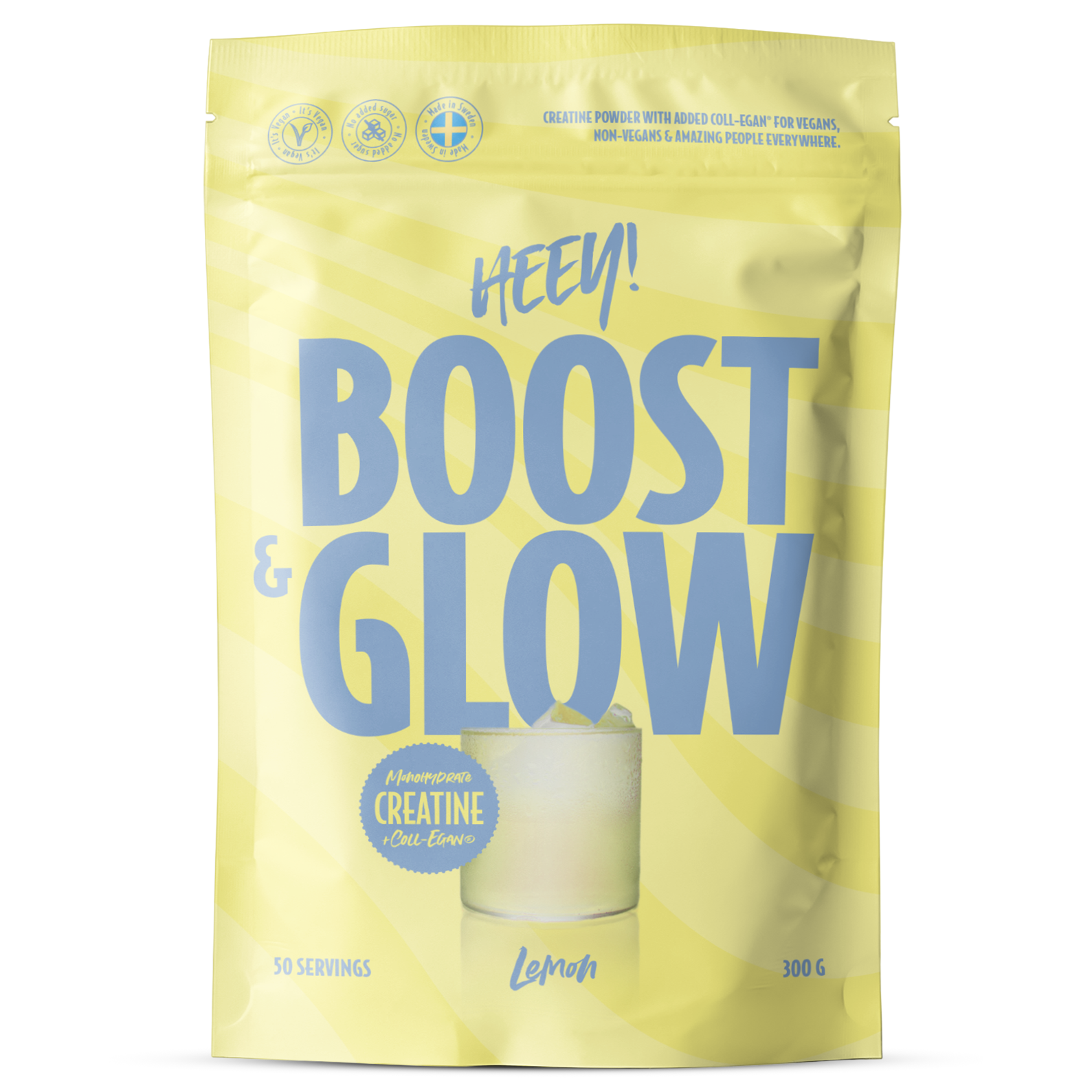 Heey! Boost & Glow Creatine + Collegan® Lemon 300 g