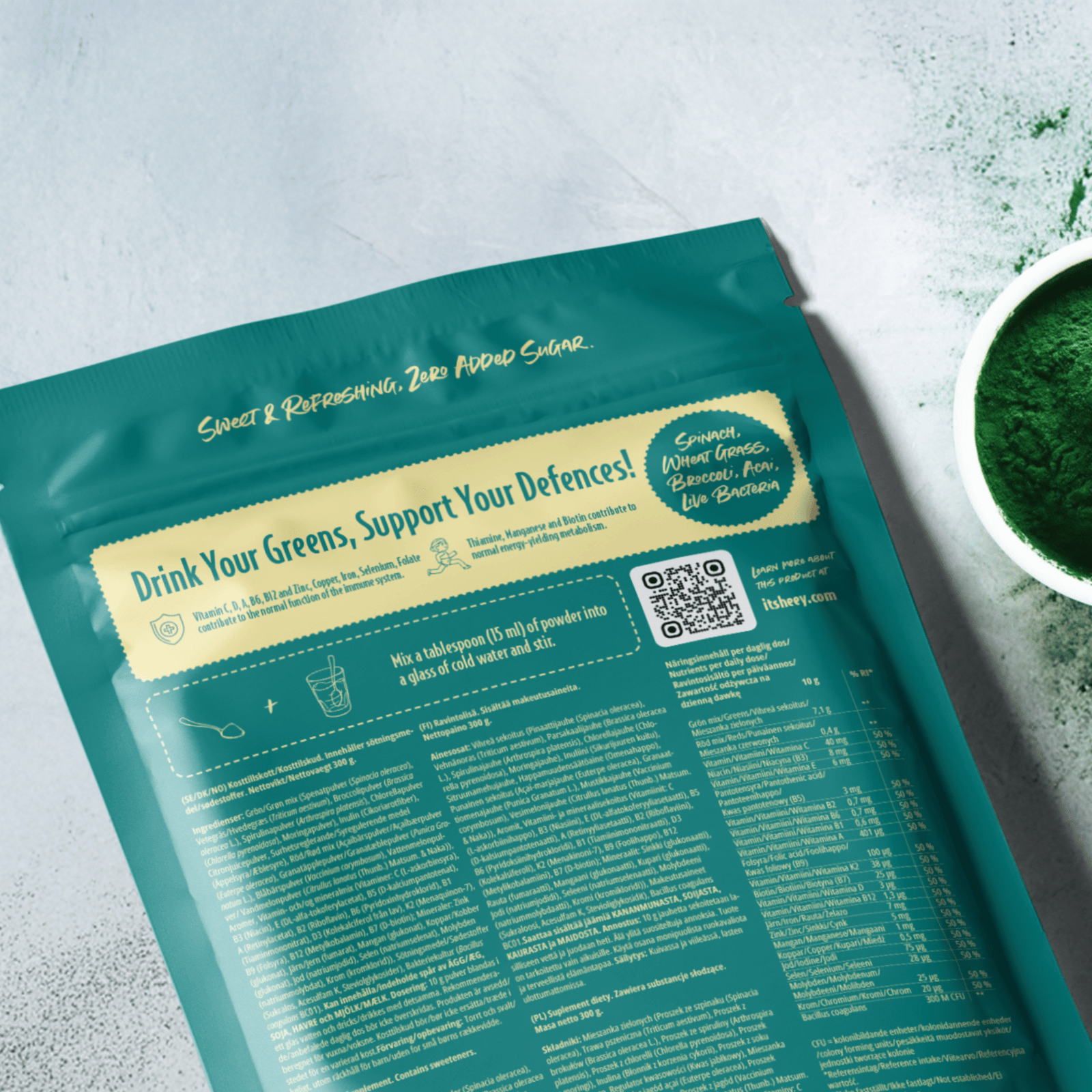 Heey! Greens & Biotics Superfood + Probiotics Tropical 300 g