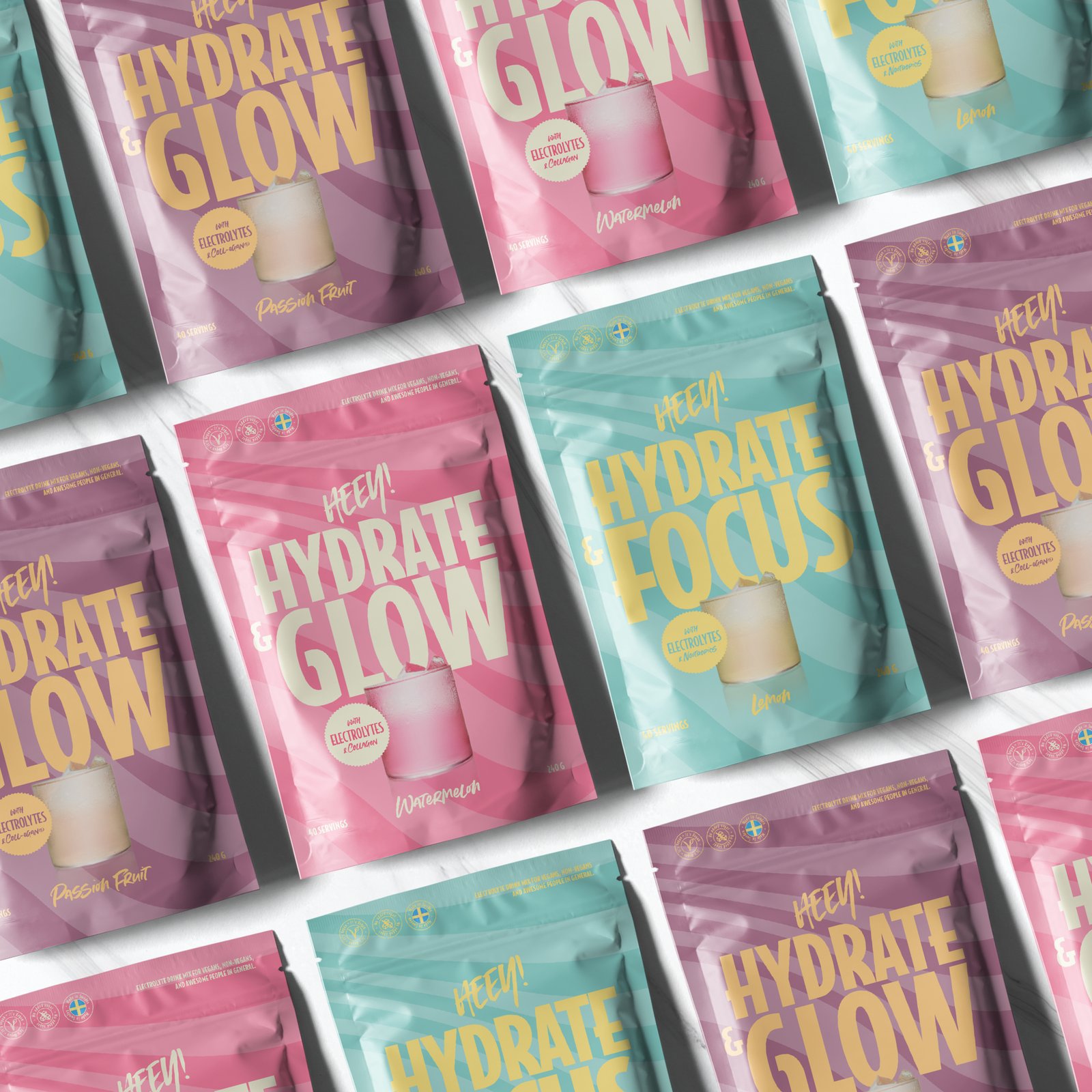Heey! Hydrate & Focus Elektrolyter Raspberry Lemonade 240 g