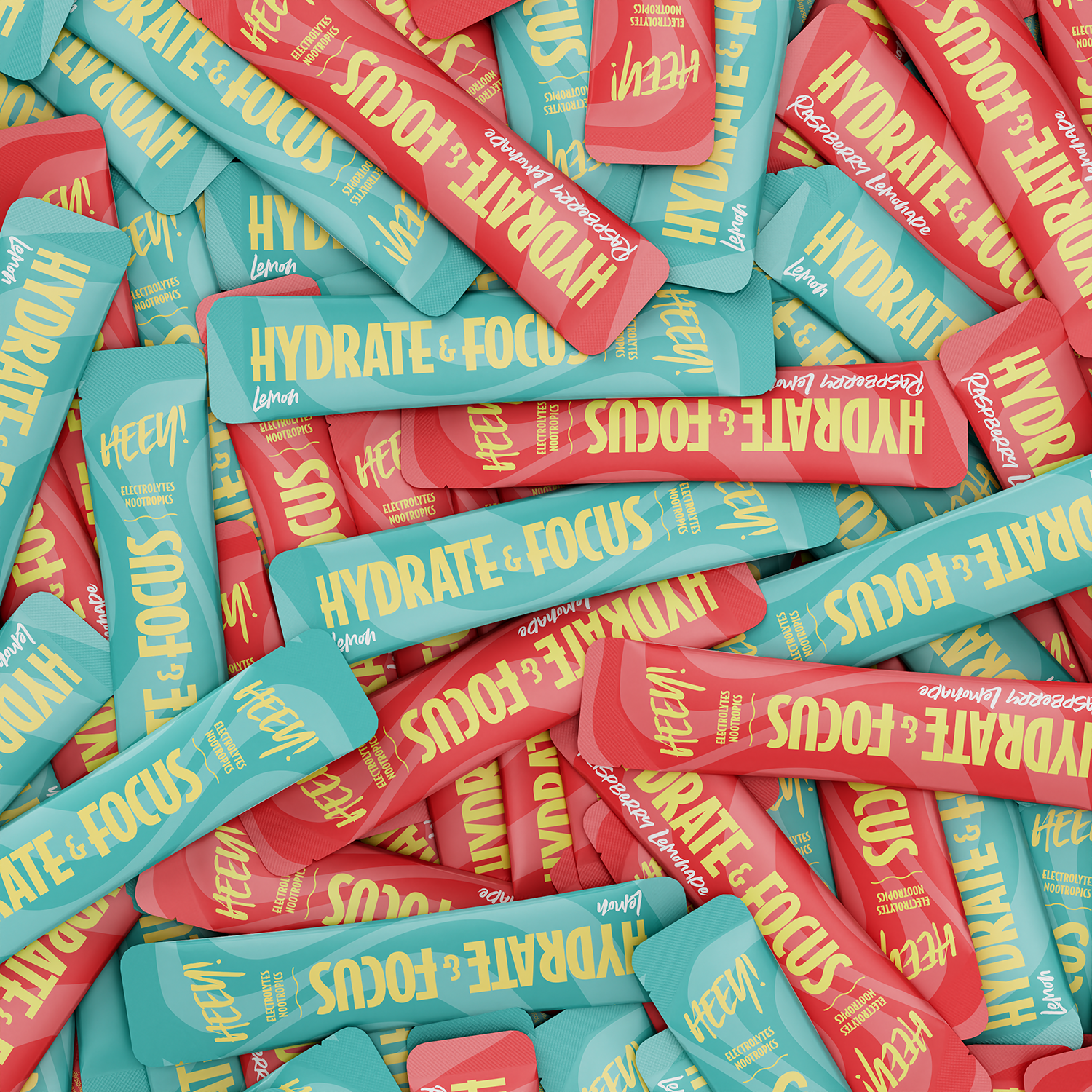 Heey! Hydrate & Focus Elektrolyter Raspberry Lemonade Stick Pack 30 st 6 g