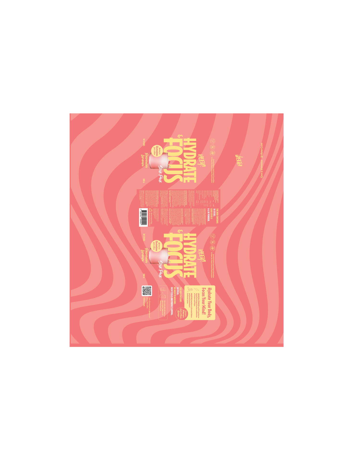 Heey! Hydrate & Focus Elektrolyter Raspberry Lemonade Stick Pack 30 st 6 g