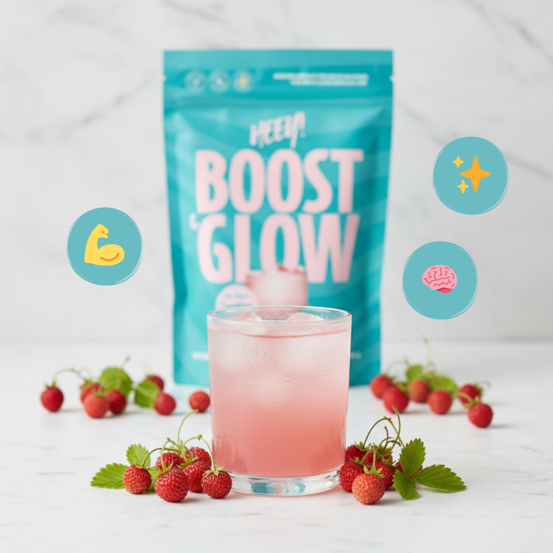 Heey! Boost & Glow Kreatin + Collegan® Smultron 300 g