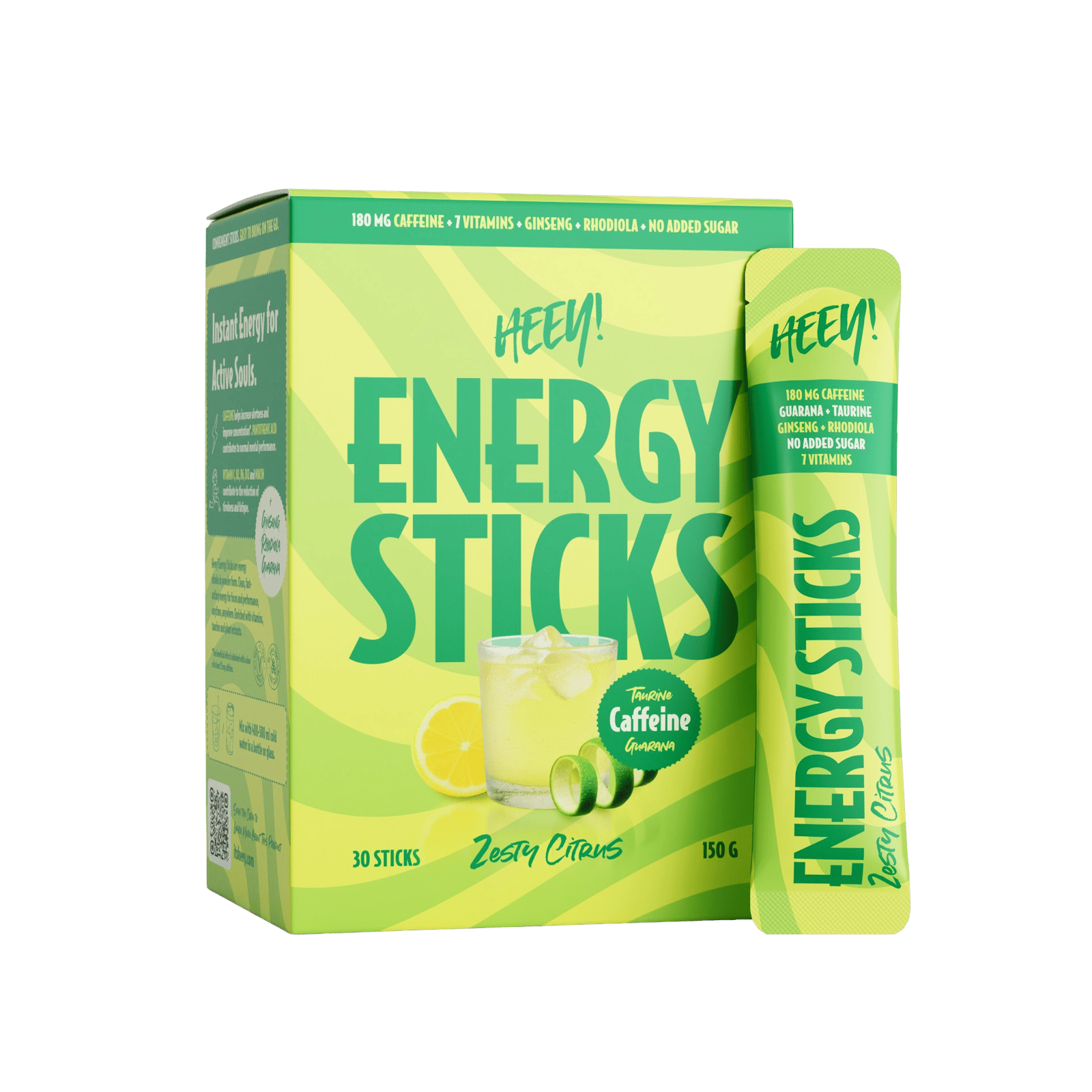 Heey! Energy Sticks Koffein Guarana Zesty Citrus 30 st