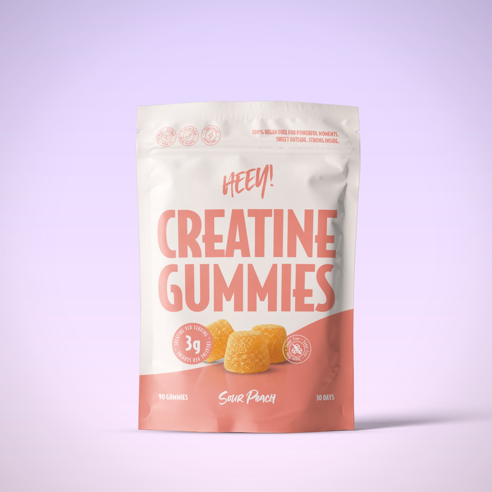Heey! Creatine Gummies Sour Peach 90 st