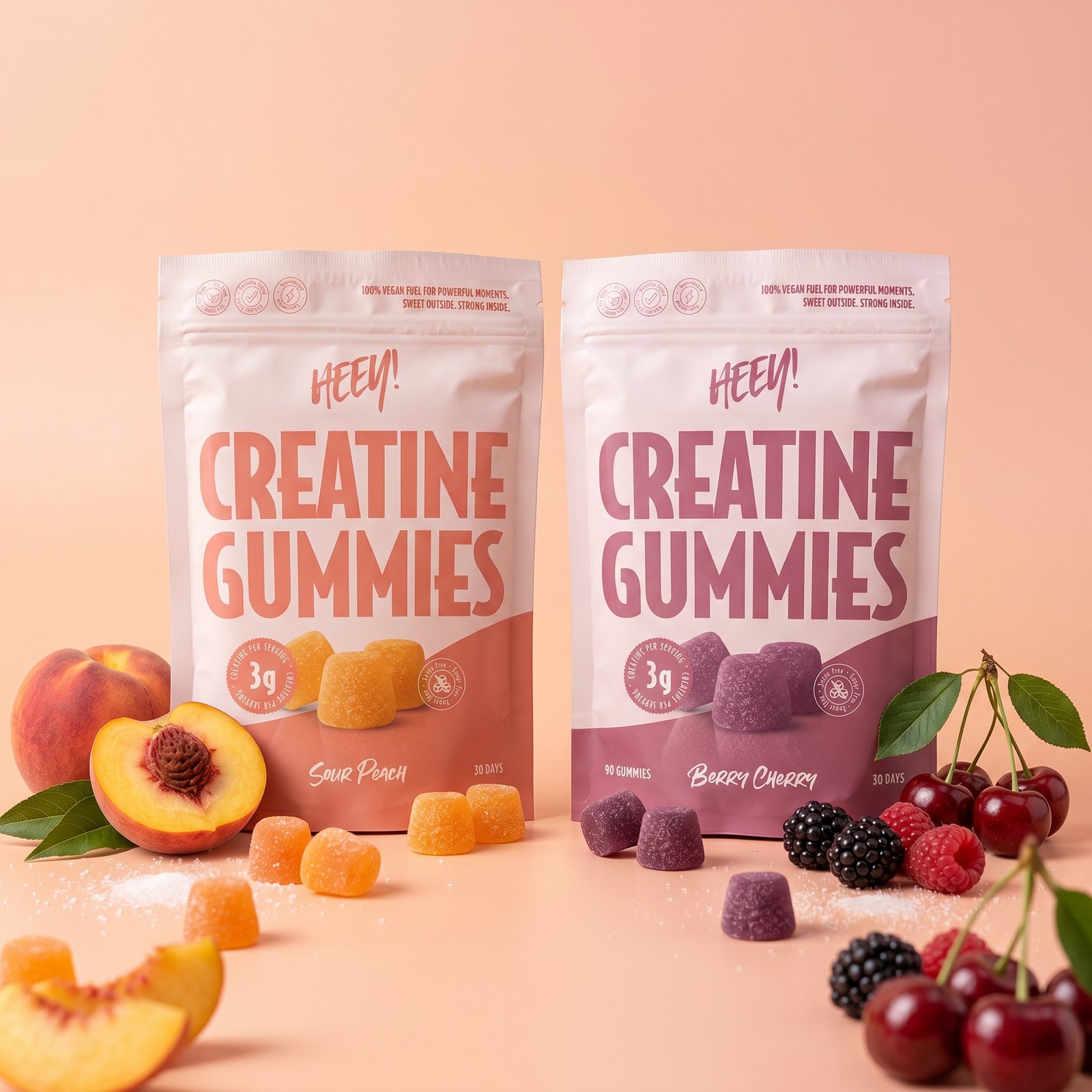 Heey! Creatine Gummies Berry Cherry 90 st