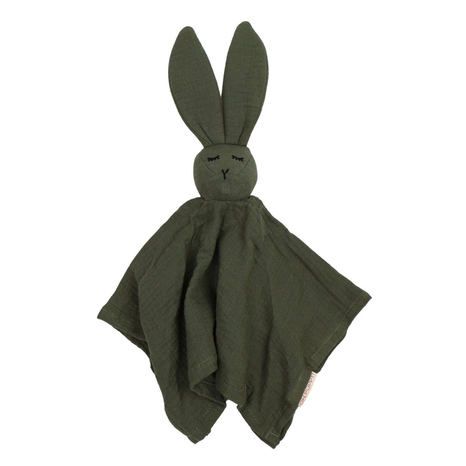 Oh, Poppy! Leia The Bunny Muslin Comfort Blanket Linen Green