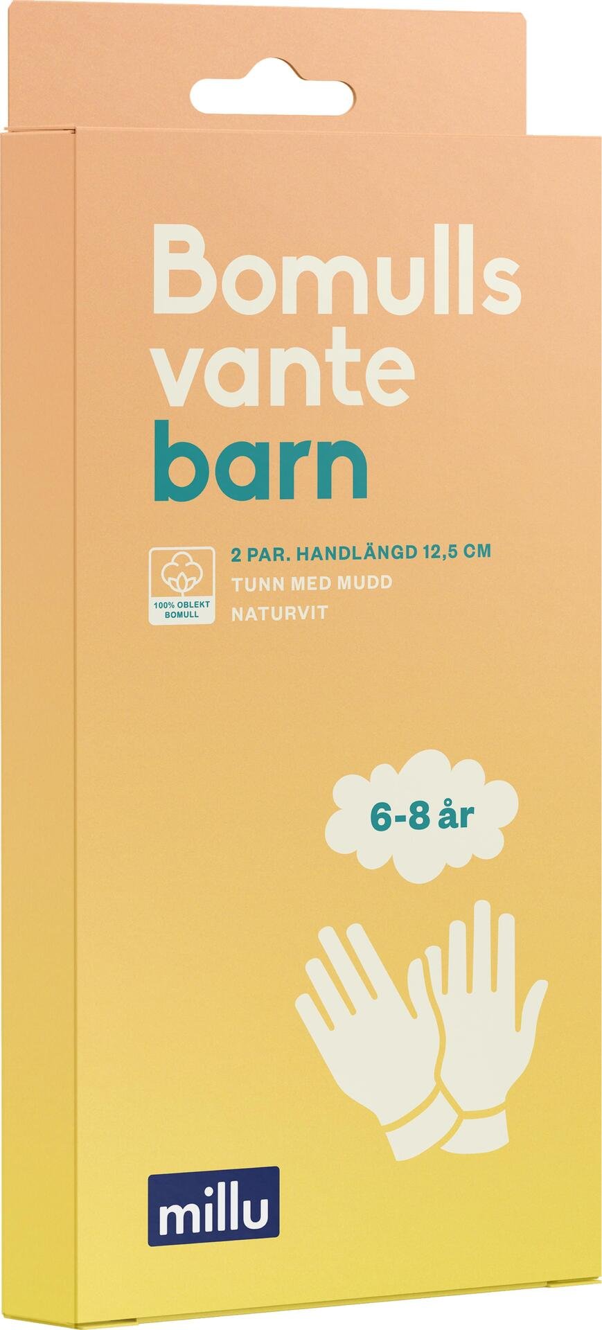 Millu Bomullsvante Barn 6-8 år 2 par