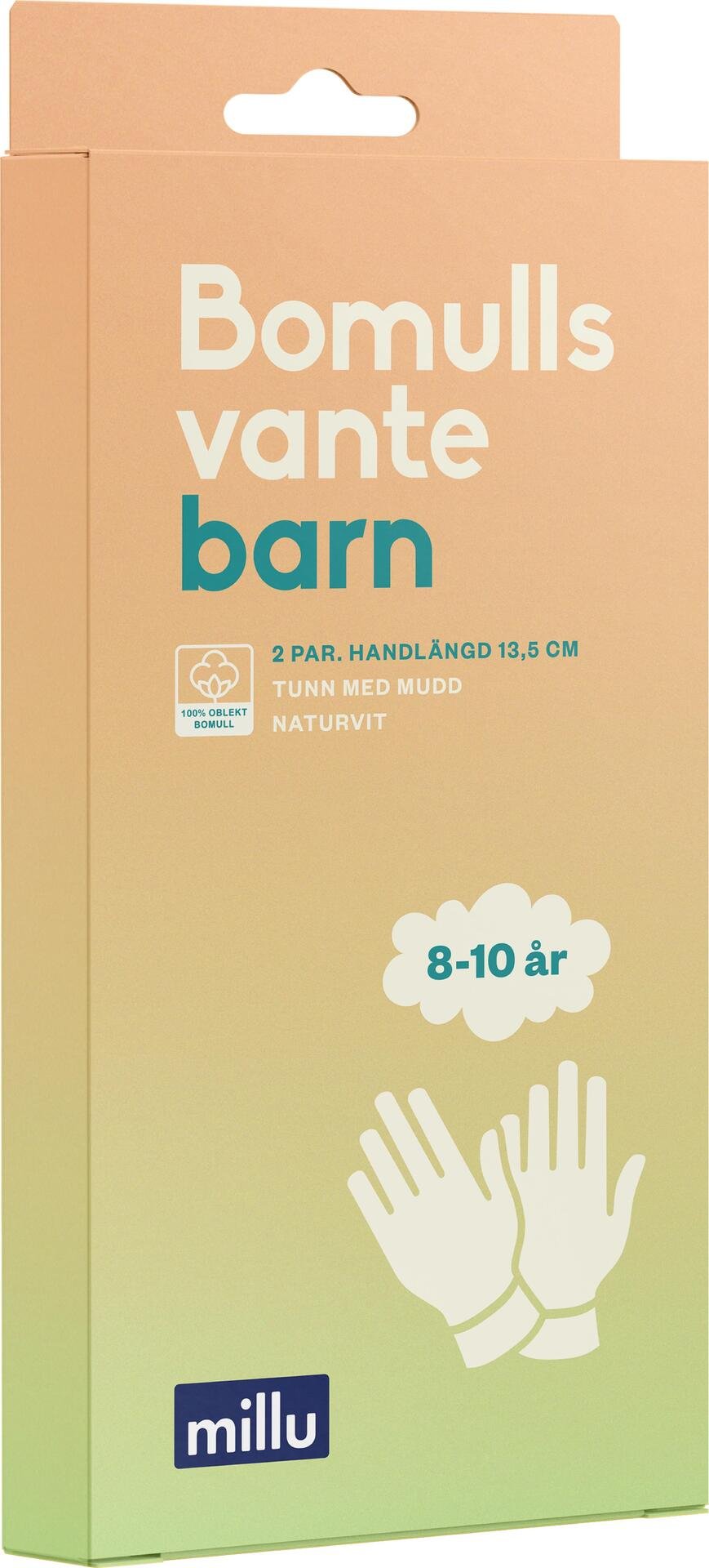Millu Bomullsvante Barn 8-10 år 2 par