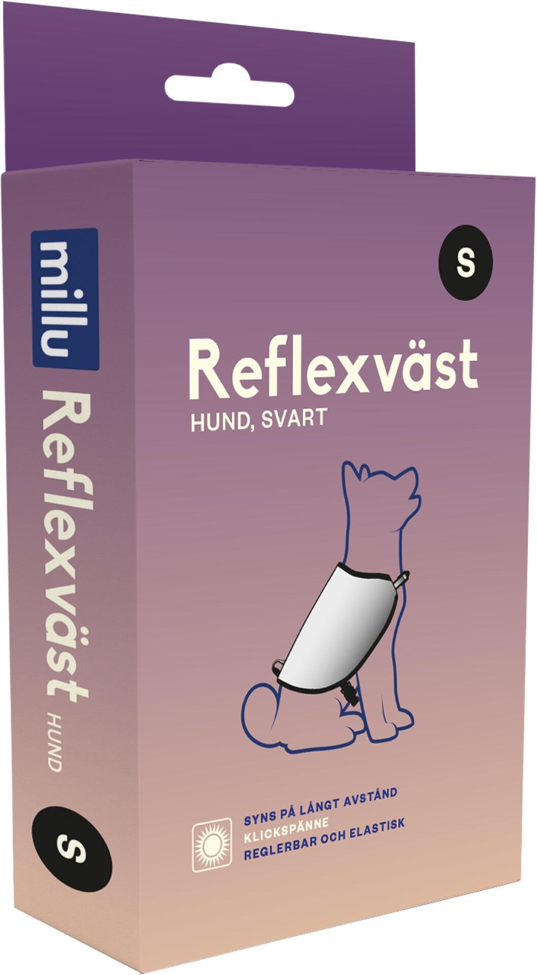 Millu Reflexväst Hund Svart S