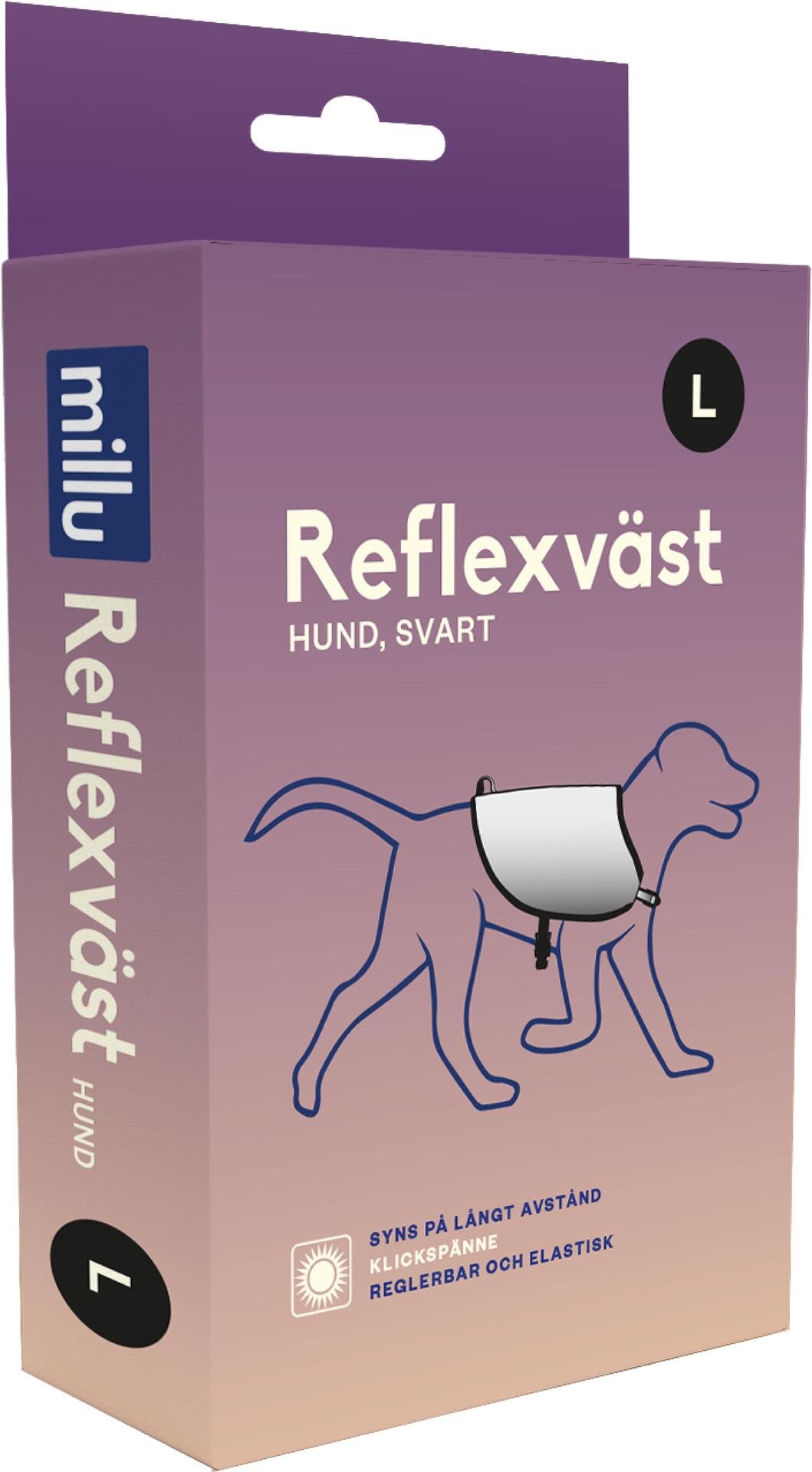 Millu Reflexväst Hund Svart L