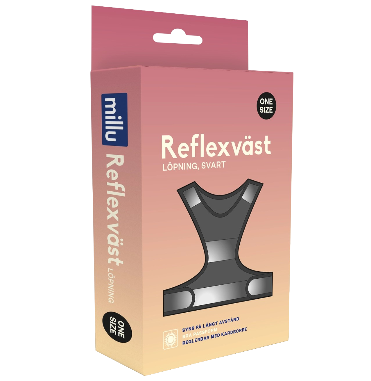 Millu Reflexväst Löpning Svart One-size