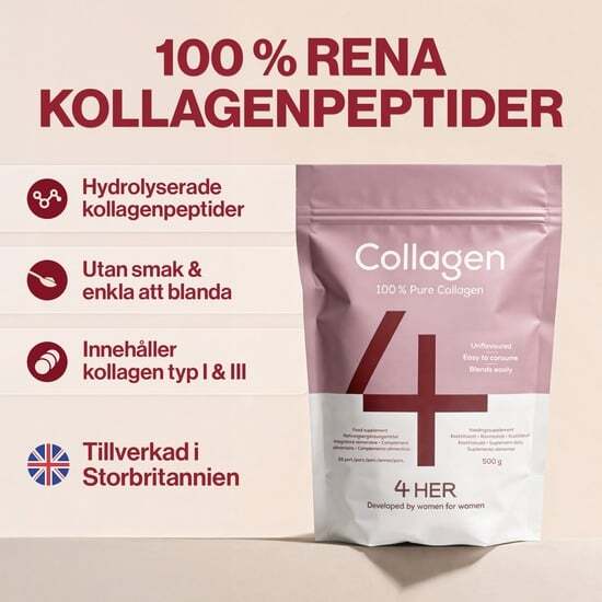 4 HER Collagen Pure 500 g - 100 % hydrolyserat kollagenpulver