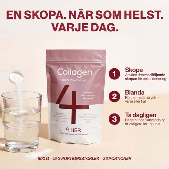 4 HER Collagen Pure 500 g - 100 % hydrolyserat kollagenpulver