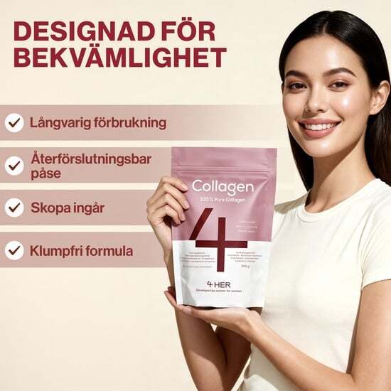 4 HER Collagen Pure 500 g - 100 % hydrolyserat kollagenpulver