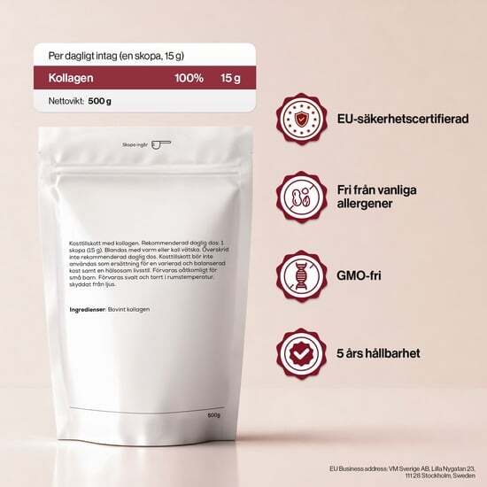 4 HER Collagen Pure 500 g - 100 % hydrolyserat kollagenpulver