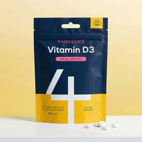 4Him & Her Vitamin D3 2000 IE / 50 µg 365 st 1 års förbrukning
