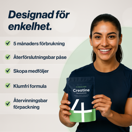 4Him & Her Kreatinmonohydrat 500 g Rent mikroniserat pulver