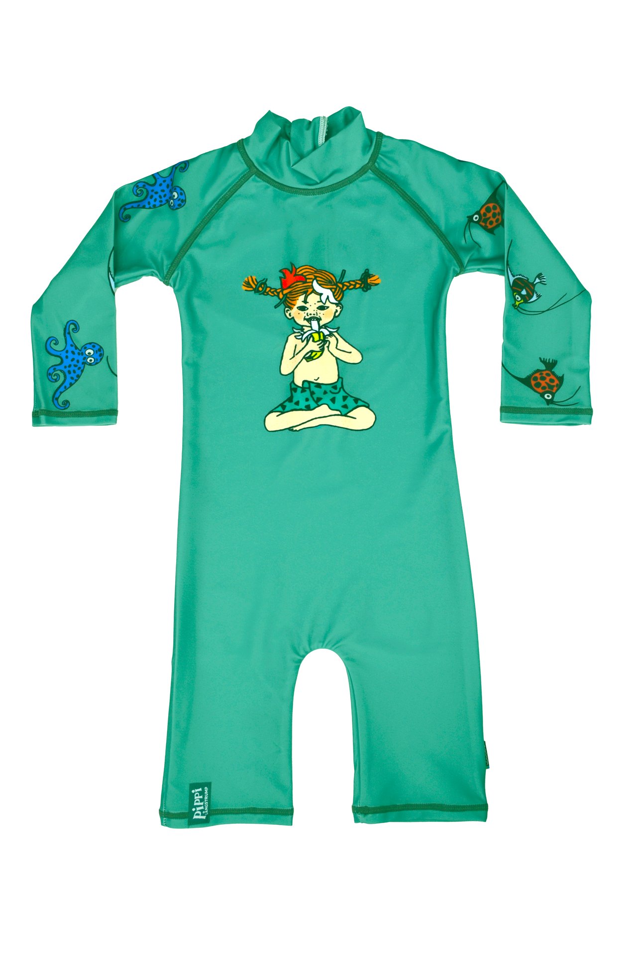 Swimpy UV-dräkt Pippi Söderhavet Grön Stl 86-92