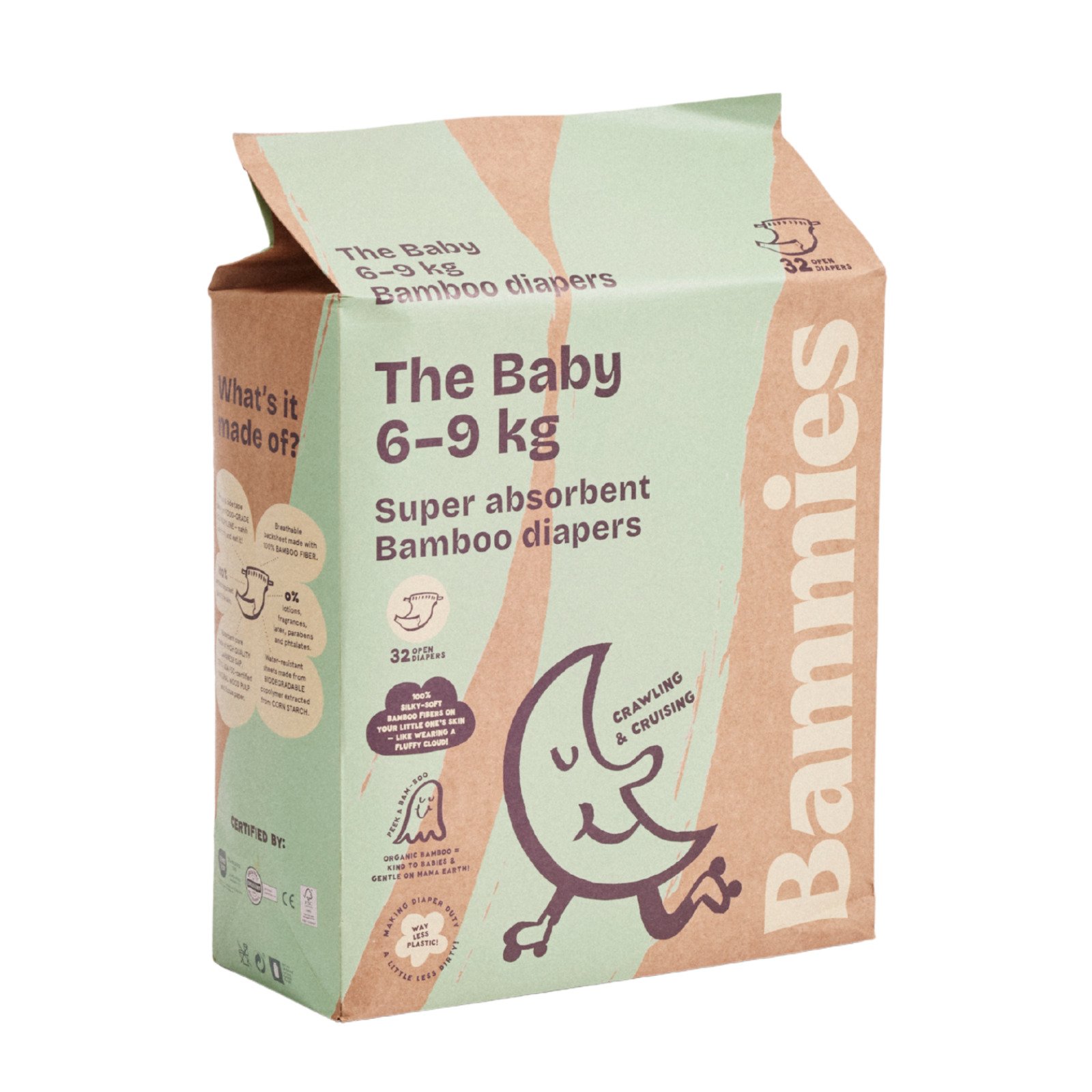 Bammies Blöjor Baby, 6-9 kg, 32st