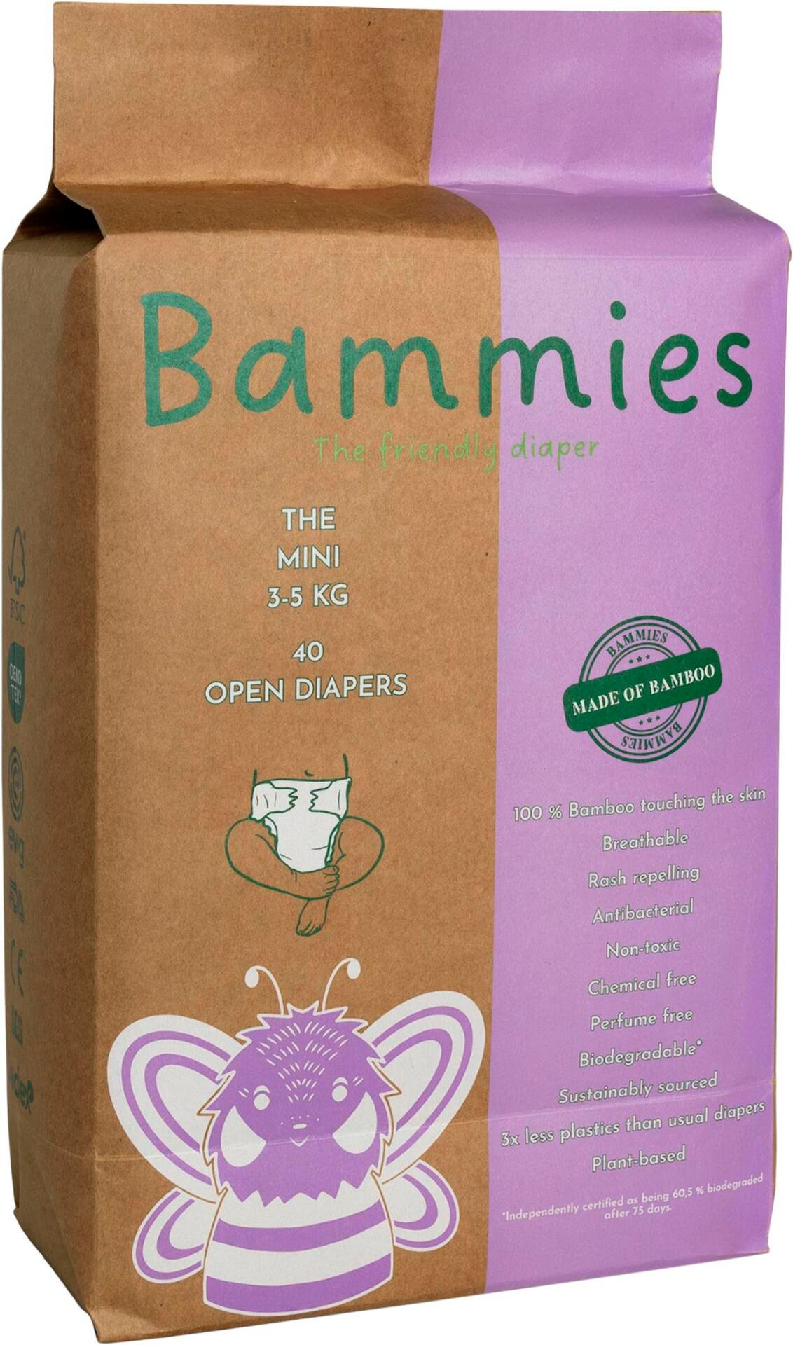 Bammies Blöjor Mini 3-5 kg, 40 st