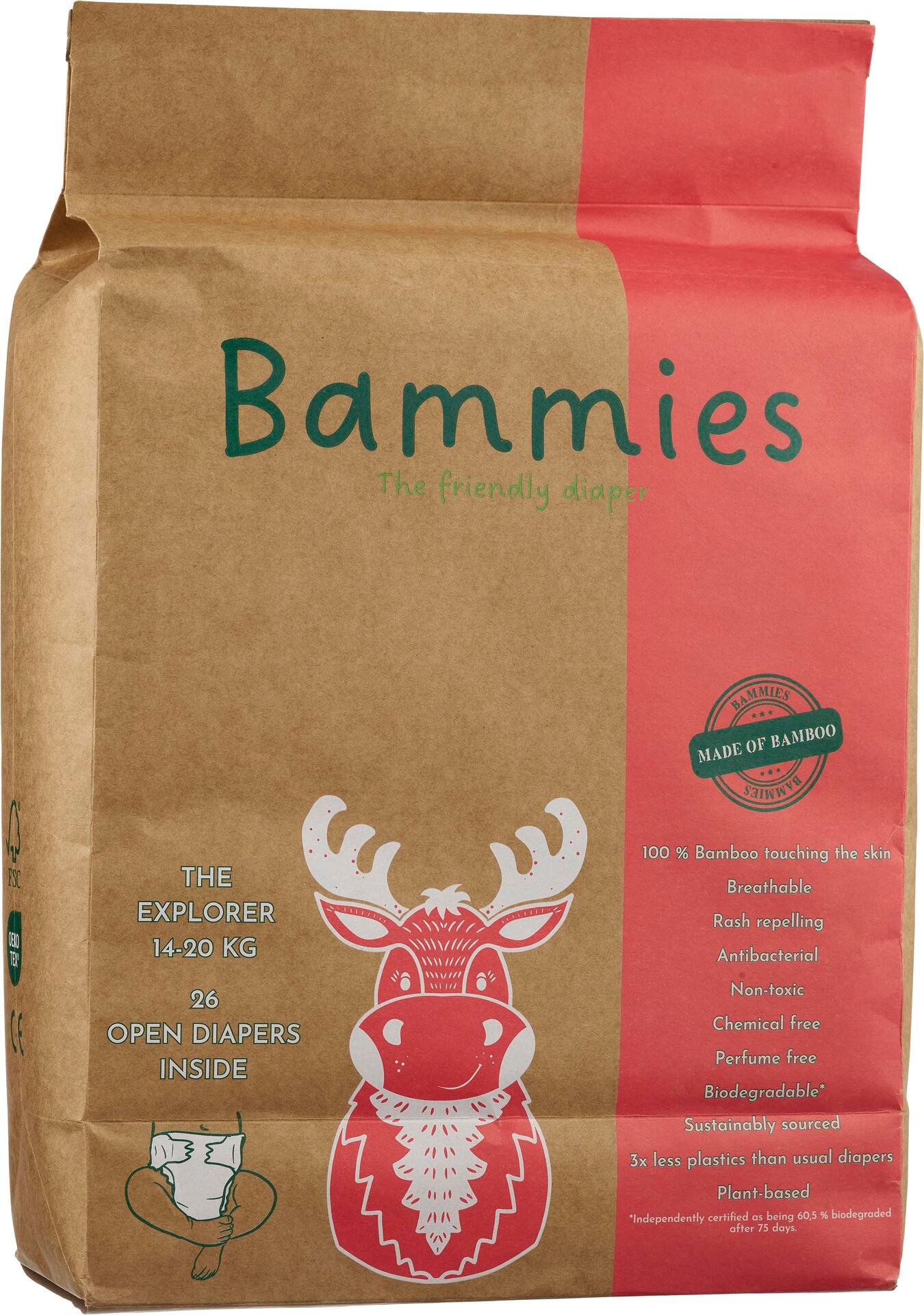 Bammies Bambubblöjor The Explorer 14 - 20 kg 26 st