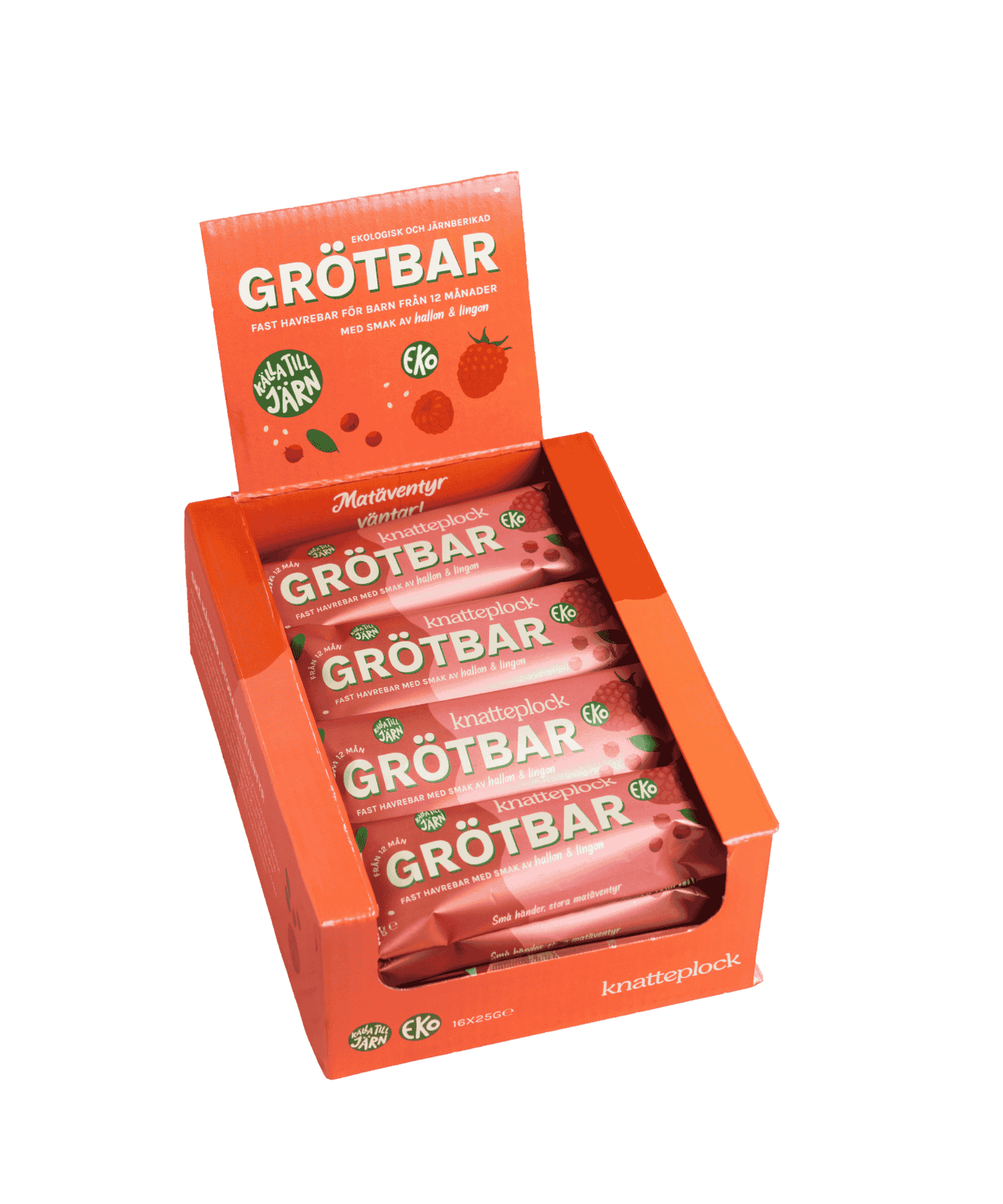 Knatteplock Grötbar Hallon & Lingon 16 st